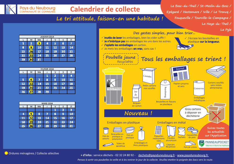 Info-Flash - Barges, 21910 : Calendrier collecte 2024