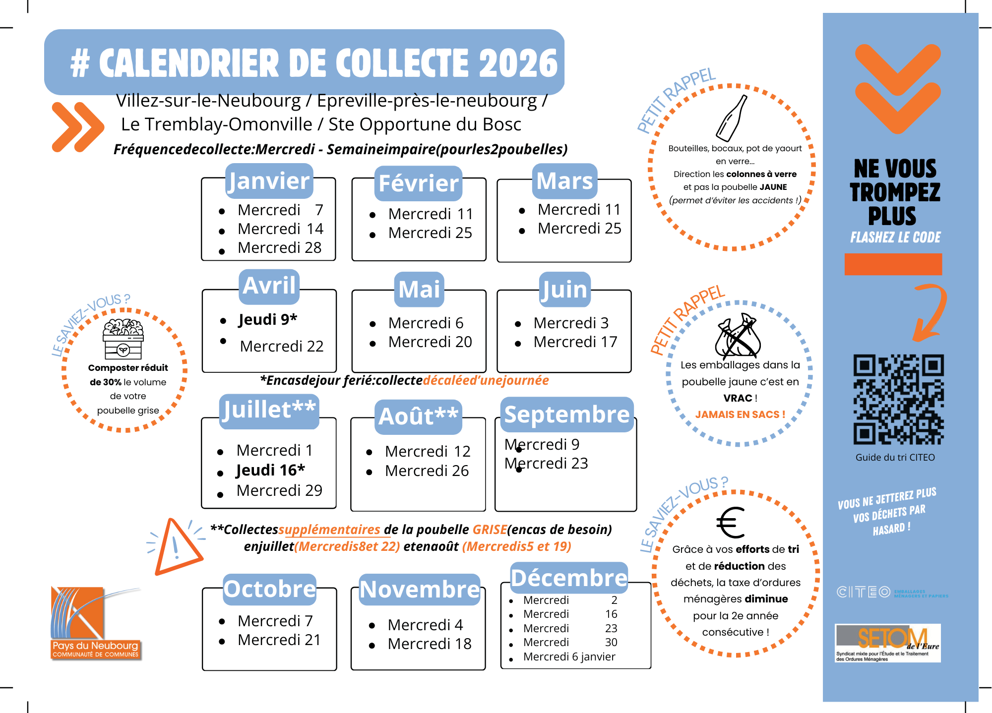 Aperçu du calendrier zone 6